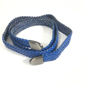 Vintage Blue Braided Belt One Size  52 inches